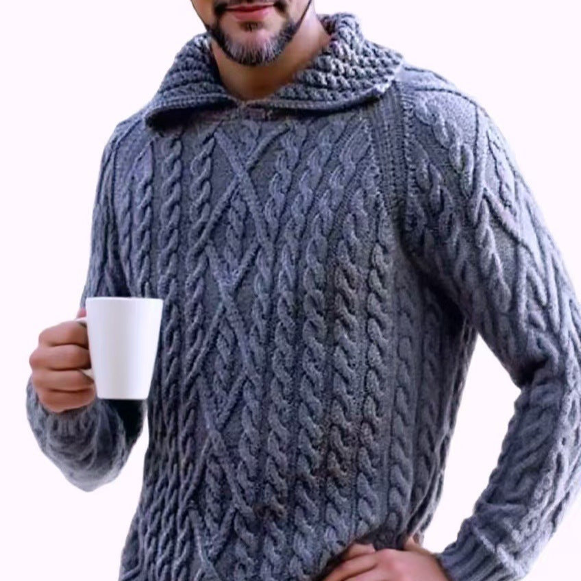 Pull à capuche en grosse maille pour hommes Chic und Stil