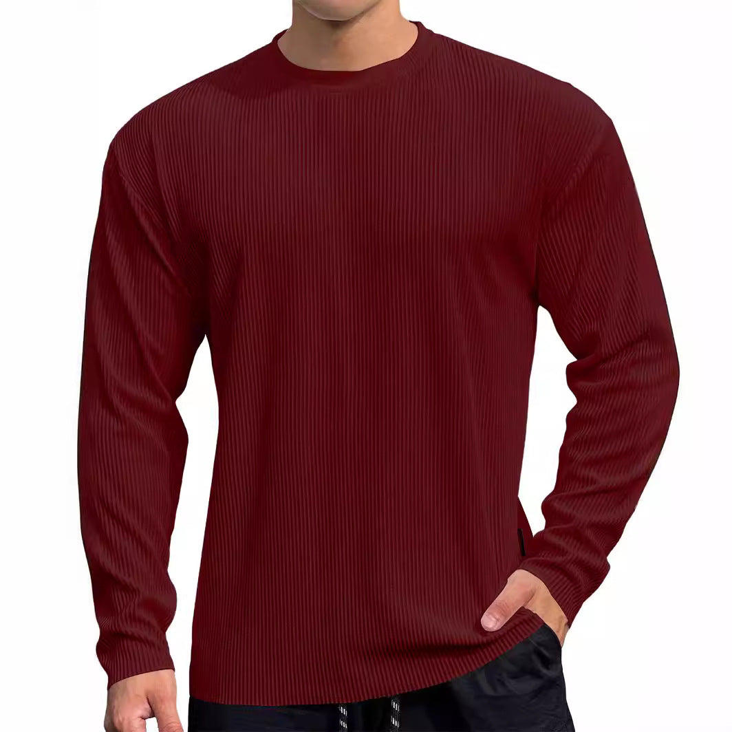 Pull-over en tricot fin pour hommes avec motif en côtes texturées Chic und Stil