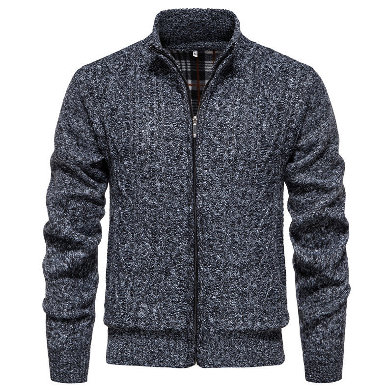Men's knit jacket with high collar and zipper Chic and Style