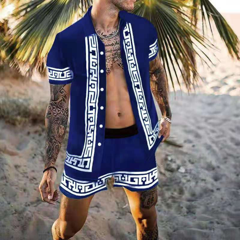 Hommes Ensemble d'été décontracté à motifs floraux Chic und Stil