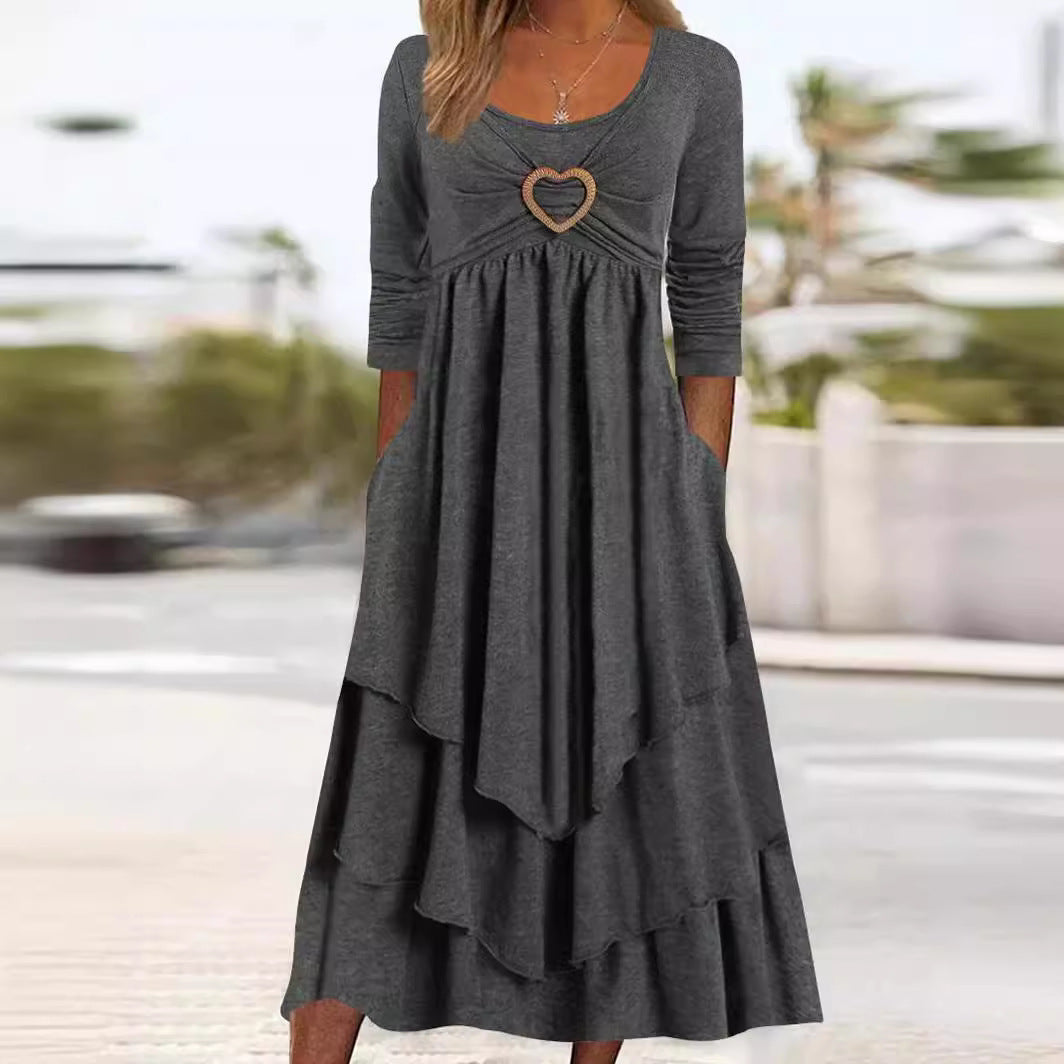Robe de couche décontractée pour femmes avec détail en forme de cœur et poches Chic und Stil