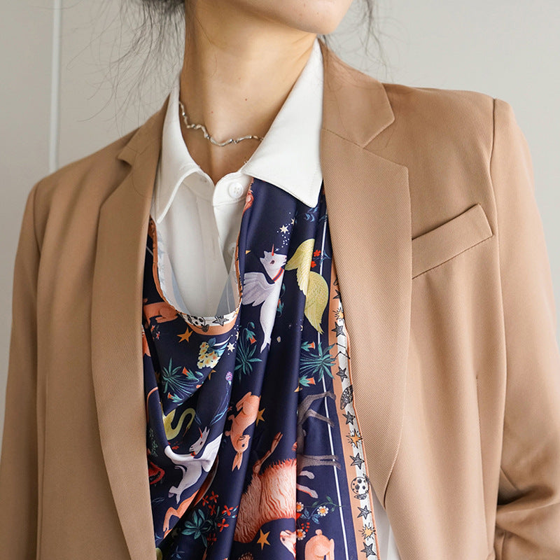 Veste de tailleur pour femmes avec foulard imprimé coloré Chic und Stil
