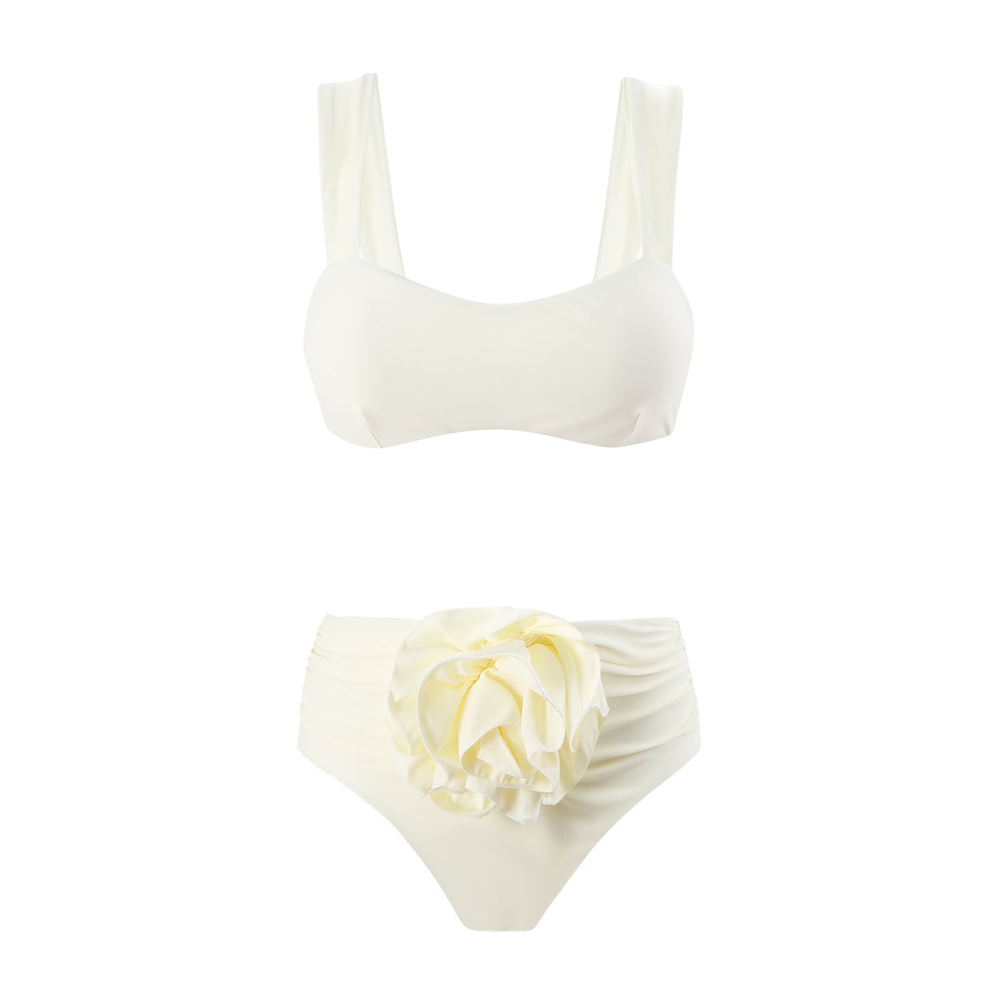 Bikini taille haute pour femme avec décor floral et larges bretelles Chic und Stil