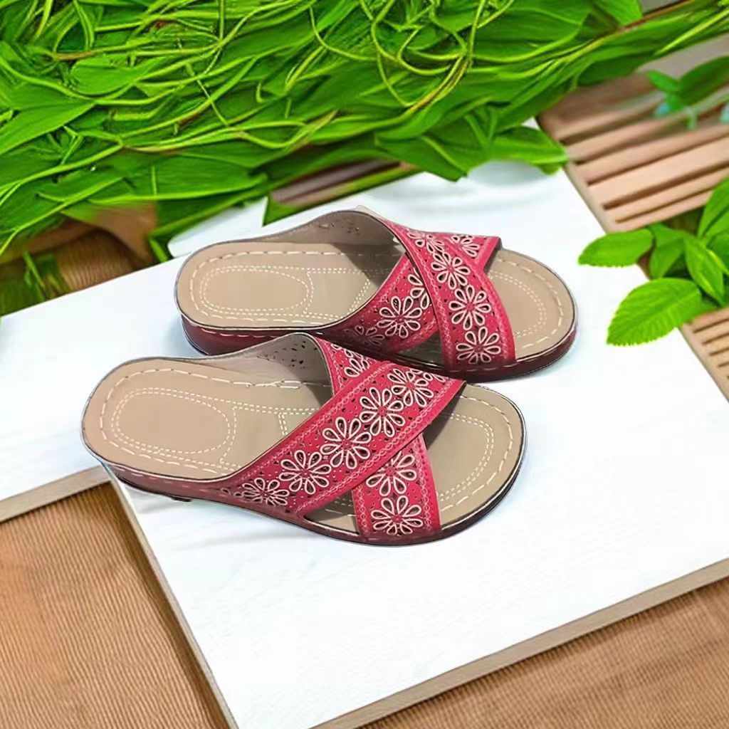 Sandales confort Chic und Stil avec applications florales pour femmes