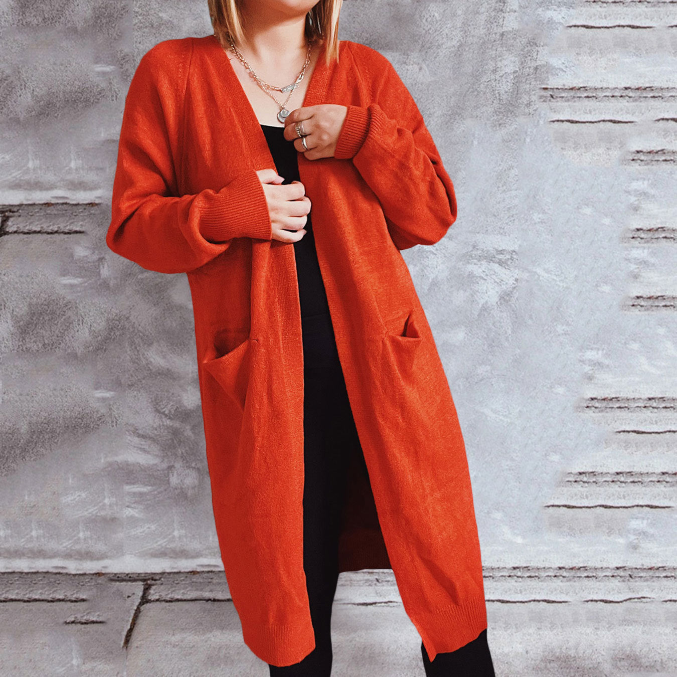 Cardigan en tricot décontracté pour femmes avec devant ouvert et poches pratiques Chic und Stil