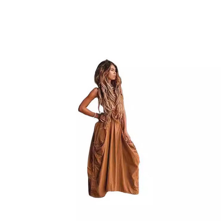 Jupe maxi décontractée pour femmes avec poches latérales pratiques et passants de ceinture Chic und Stil