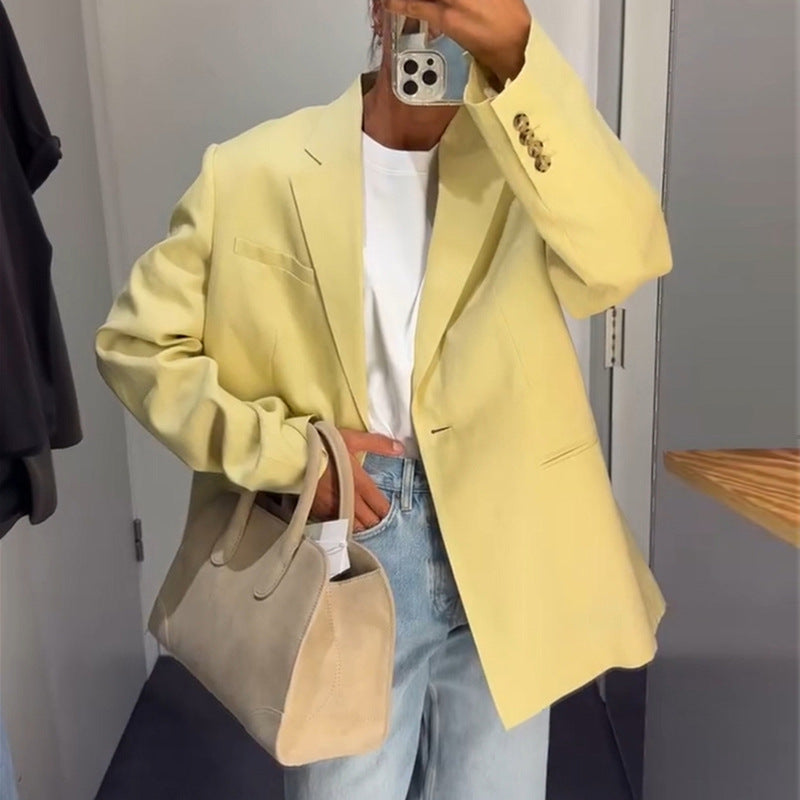 Blazer en lin décontracté pour femmes Chic und Stil
