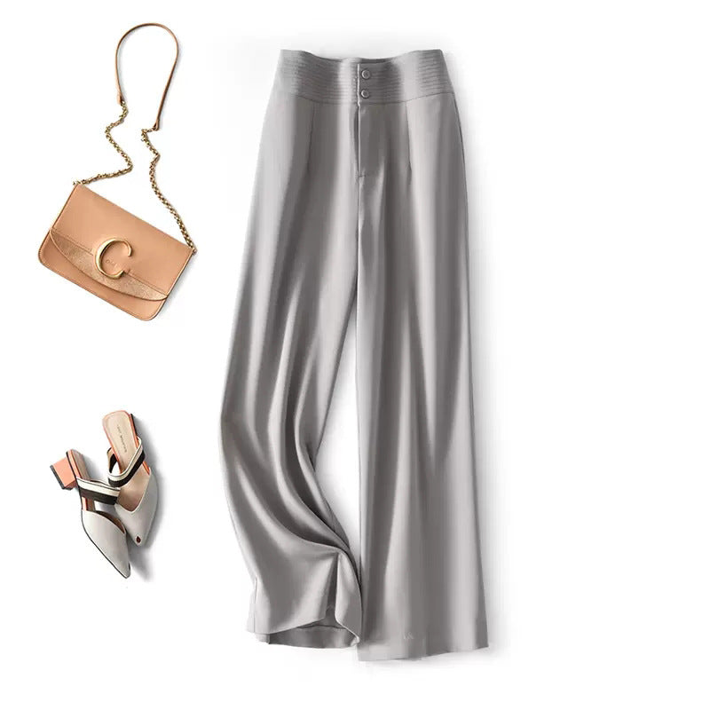 Pantalons larges fluide taille haute pour femmes Chic und Stil