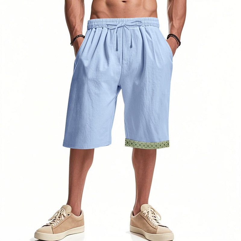 Shorts de plage décontractés pour hommes avec taille élastique et ourlet décoratif Chic und Stil