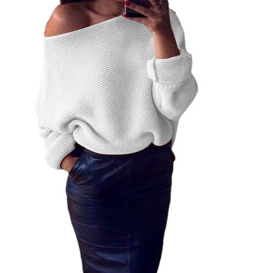 Pull oversized pour femmes en tricot avec design épaule dénudée et coupe décontractée Chic und Stil
