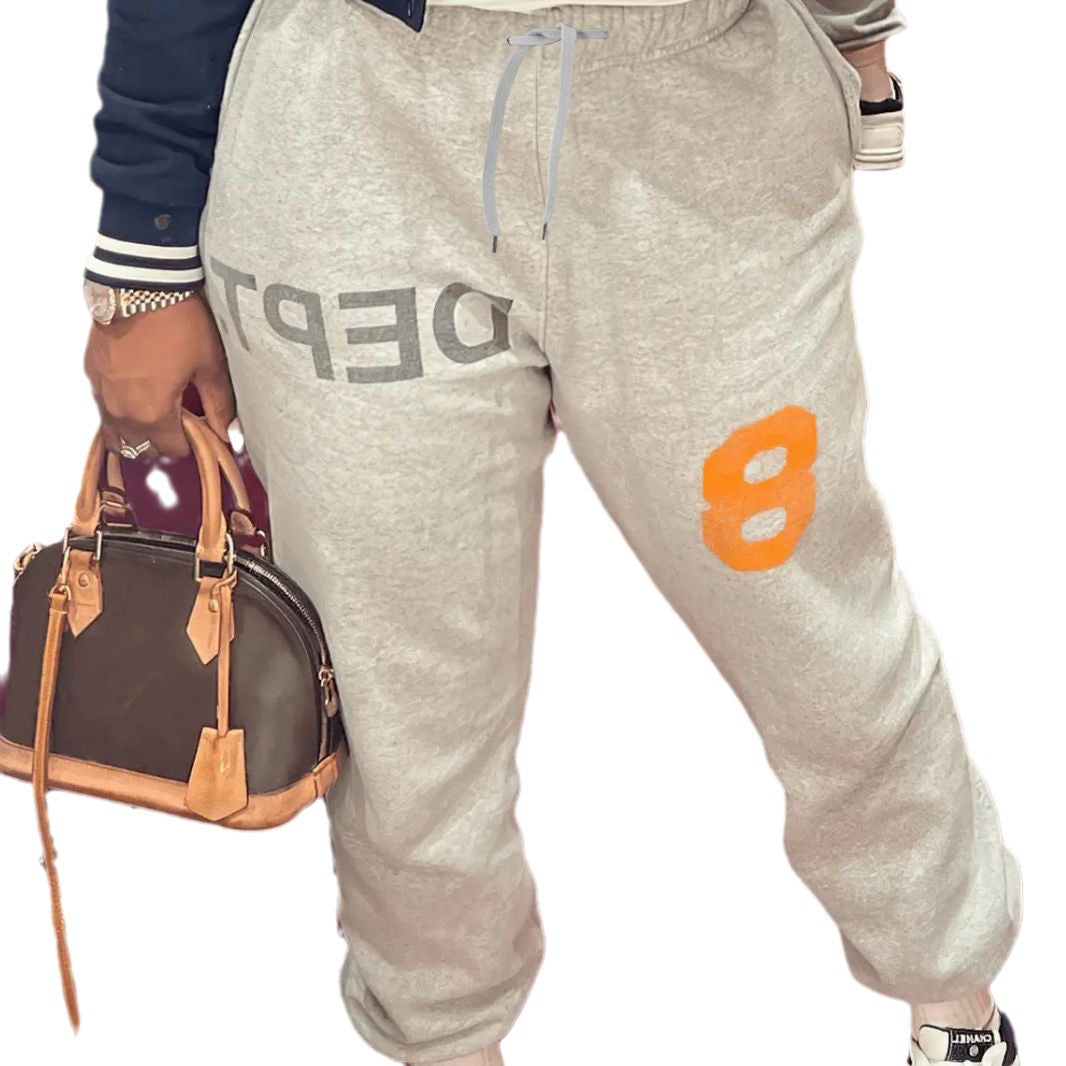 Ladies Comfortable Sports Pants with Modern Graphic and Elastic Waist Chic and Style