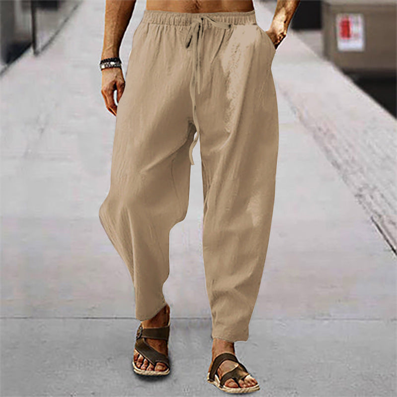 Pantalons d'été décontractés pour hommes en style costume avec taille élastique et poches latérales pratiques Chic und Stil