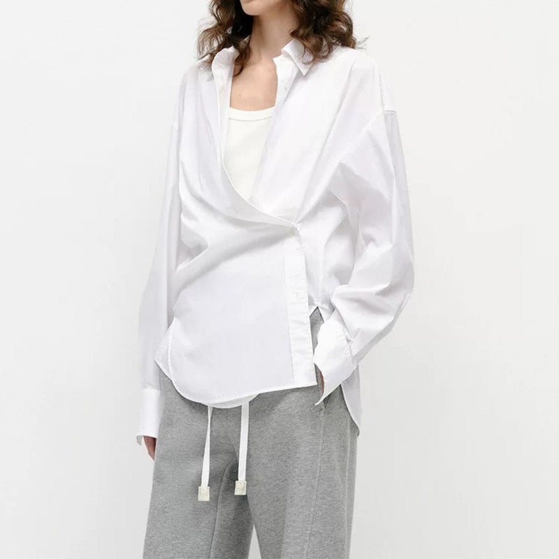 Blouse à boutons asymétrique pour femmes Chic und Stil