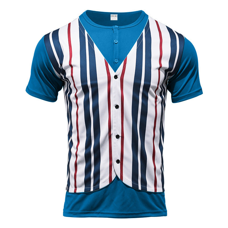 Chemise short pour homme avec un col en V innovant et une patte de boutonnage Chic und Stil