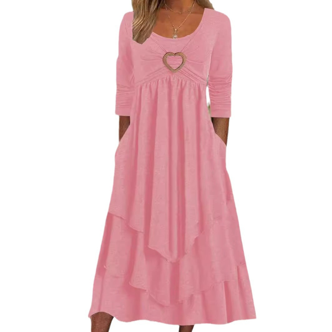 Robe de couche décontractée pour femmes avec détail en forme de cœur et poches Chic und Stil