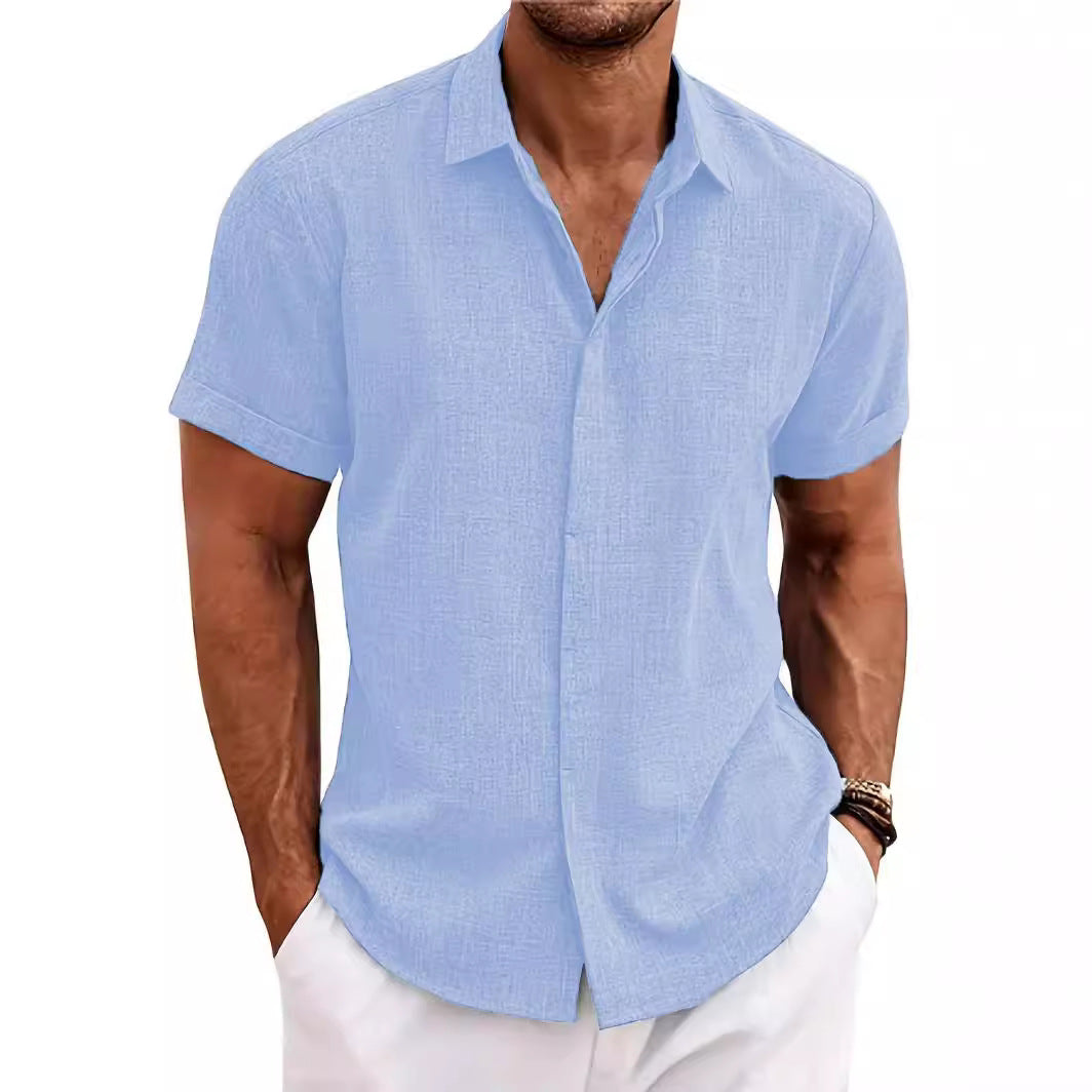 Chemise à manches courtes structurée pour hommes avec boutons Chic und Stil