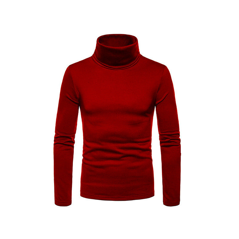 Hommes Haut de gamme Haut à col roulé en matériau élastique Chic und Stil