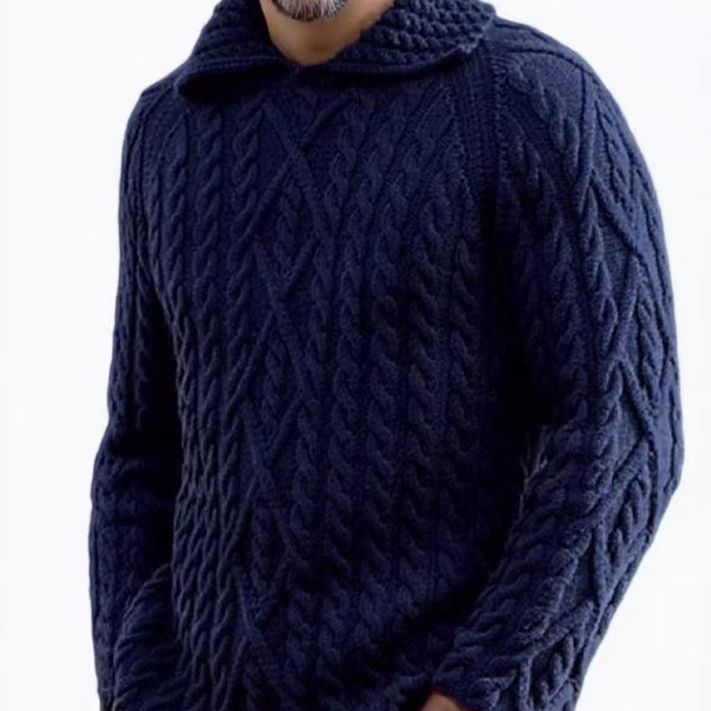Pull à capuche en grosse maille pour hommes Chic und Stil
