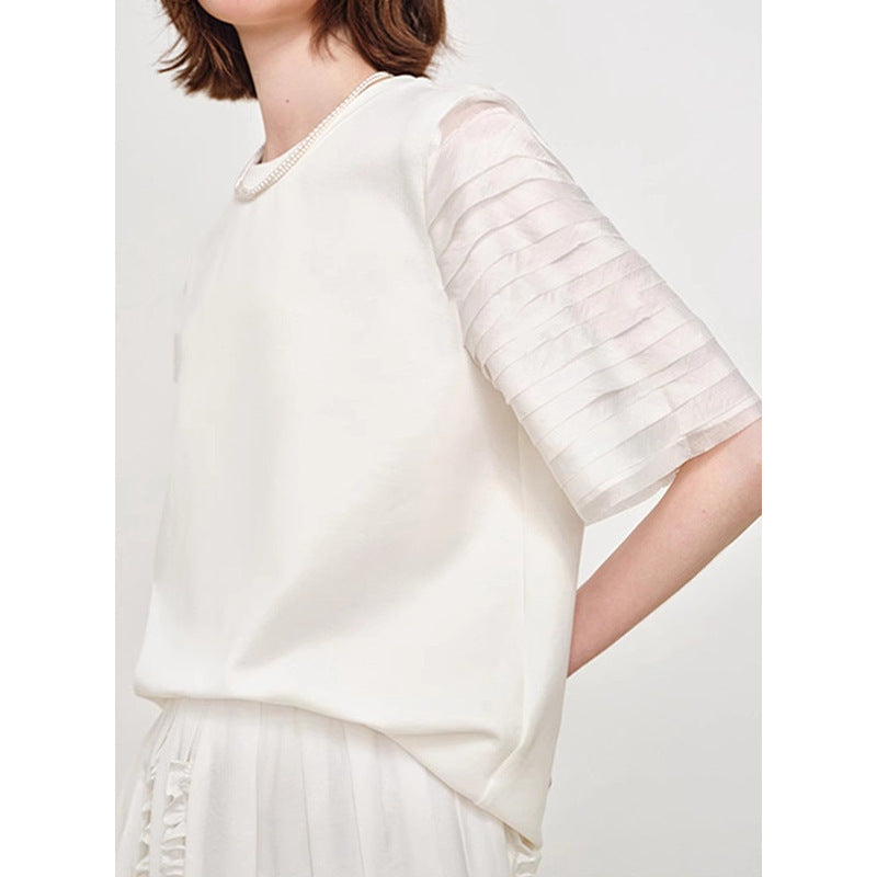 Blouse à manches bouffantes texturées pour femmes Chic und Stil