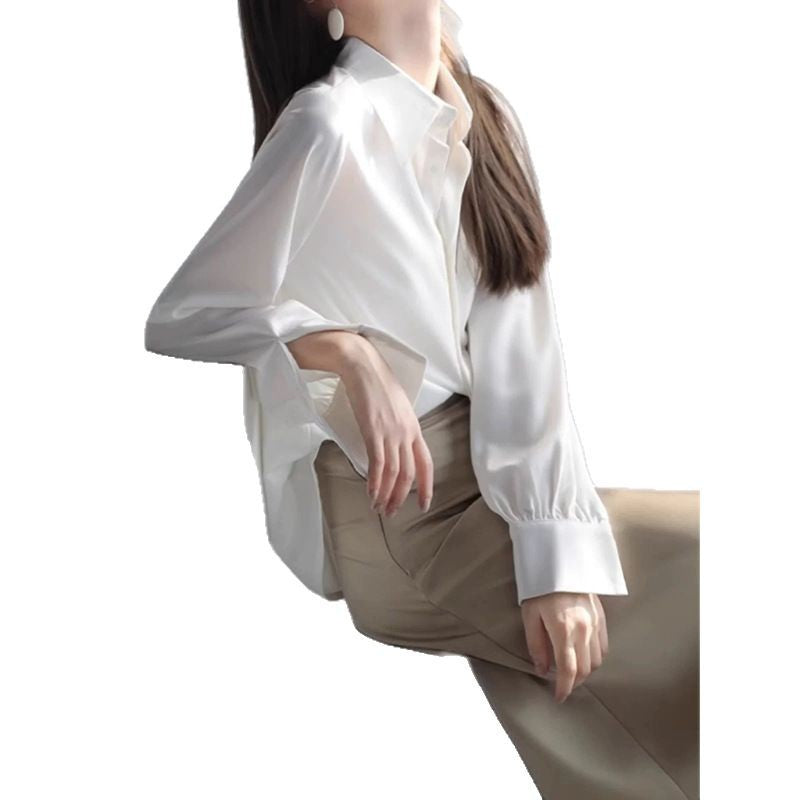 Blouse en soie à boutons pour femmes Chic und Stil