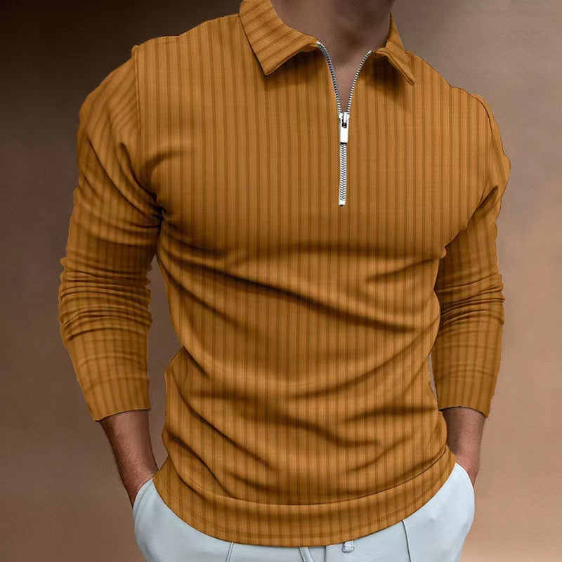 Polo à manches longues pour hommes avec fermeture éclair à la mode Chic und Stil