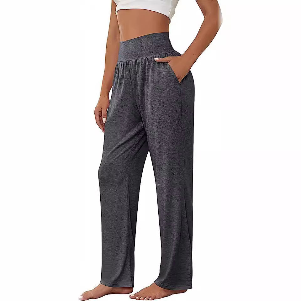 Pantalon de loisirs confortable pour femmes à taille haute avec poches latérales Chic und Stil