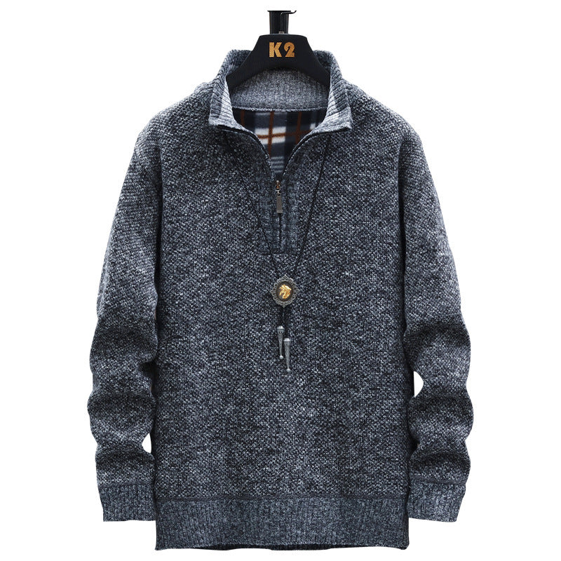 Men's knitted pullover with half-zip and modern design Chic und Stil