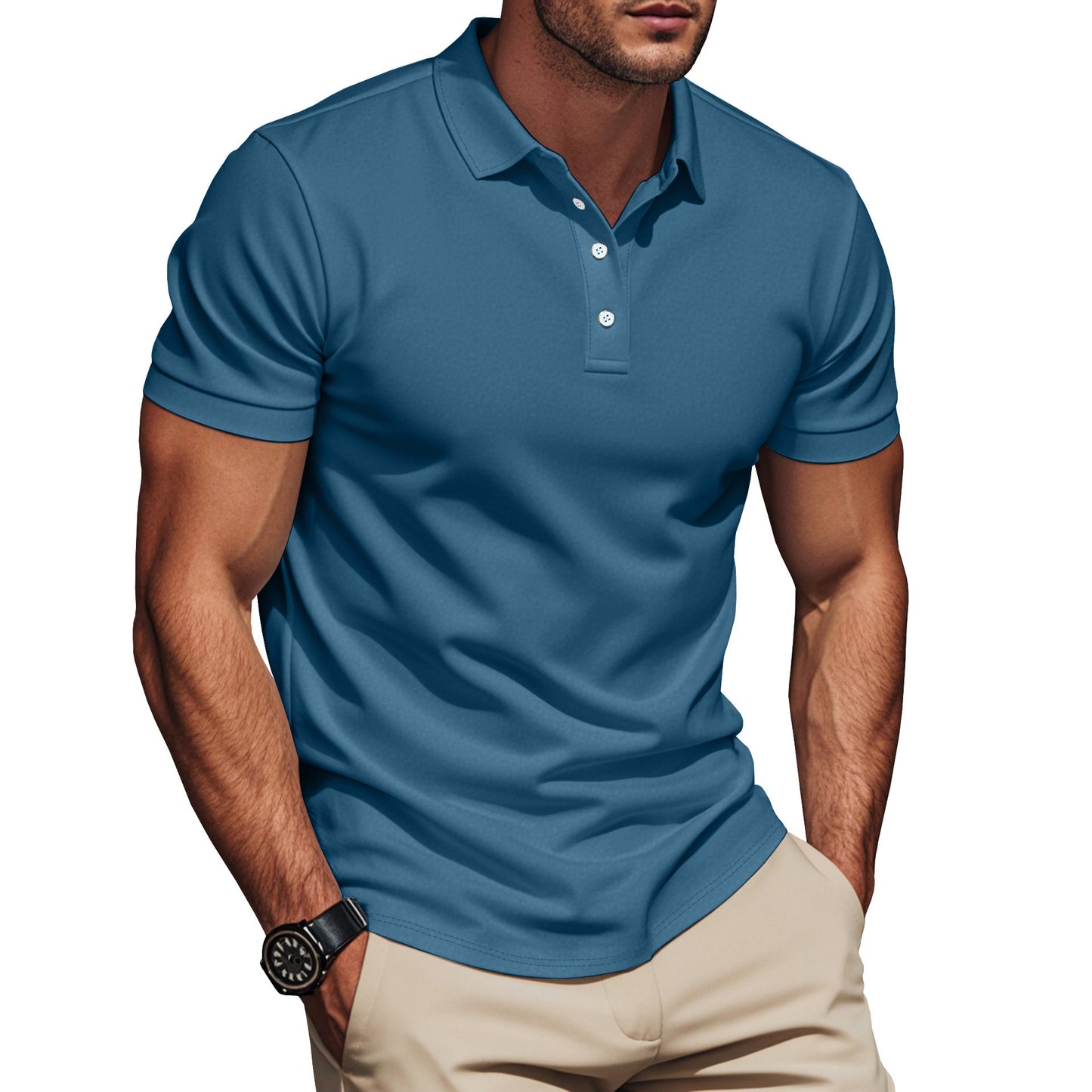 Polo pour hommes à la mode en matériau respirant avec design texturé Chic und Stil