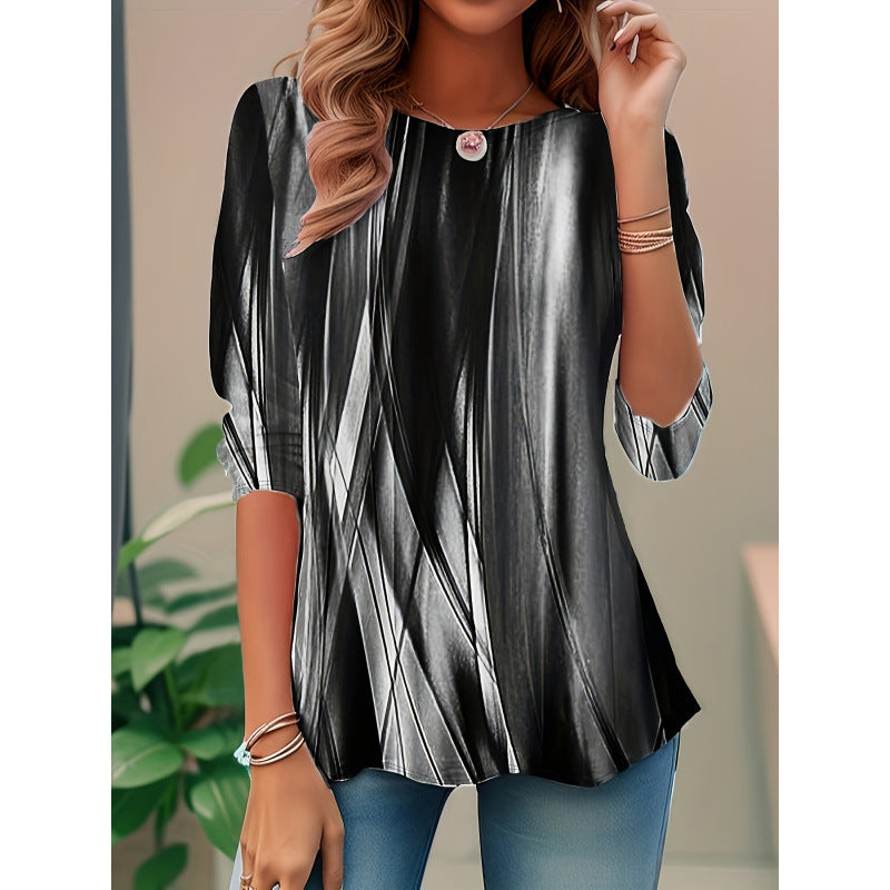 Blouse pour femmes avec motif abstrait et coupe décontractée Chic und Stil
