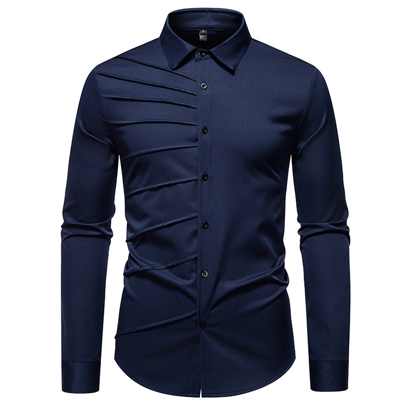 Chemise à manches longues pour homme avec design côtelé à la mode Chic und Stil