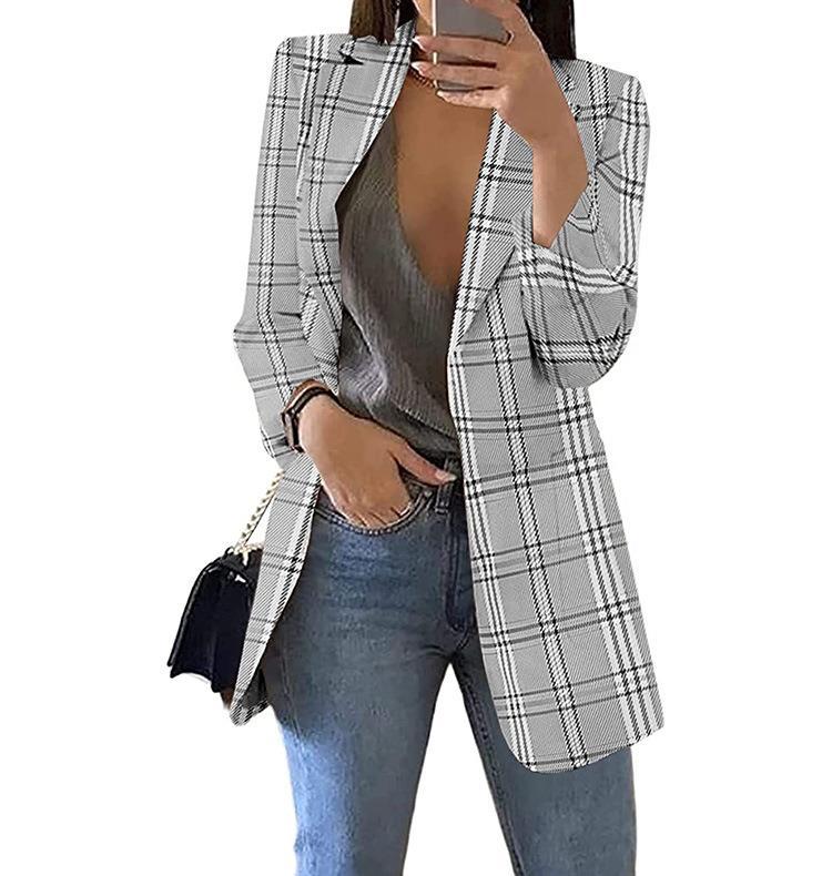 Blazers à carreaux pour femmes avec une coupe moderne et des détails décontractés Chic und Stil
