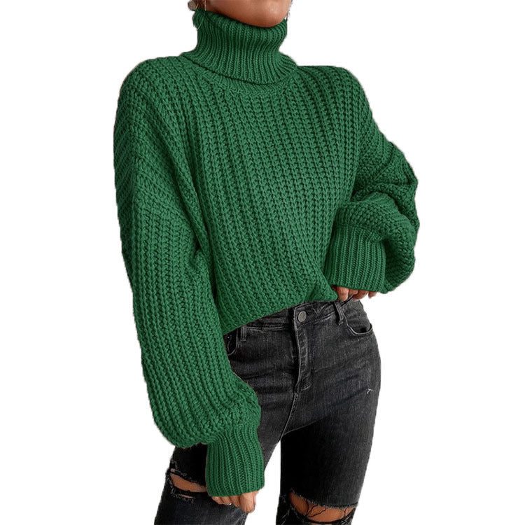 Pull en grosses mailles pour femmes avec col montant et coupe décontractée Chic und Stil