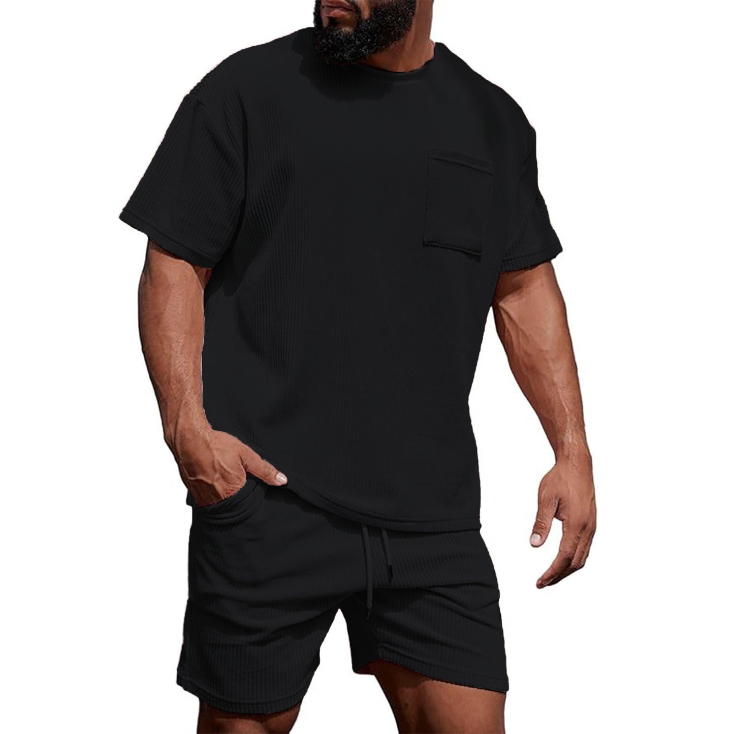 Hommes T-shirt à manches courtes et short tenue de loisirs Chic und Stil