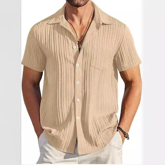 Chemise de plage à manches courtes structurée pour hommes Chic und Stil