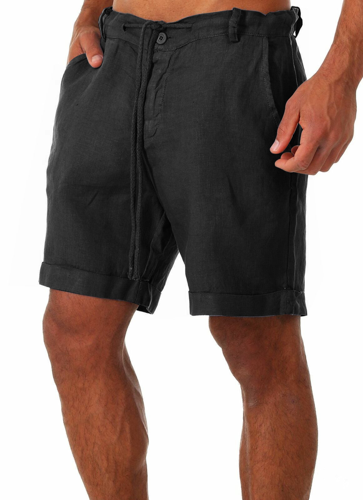 Shorts en lin décontractés pour hommes avec taille ajustable et poches pratiques Chic und Stil