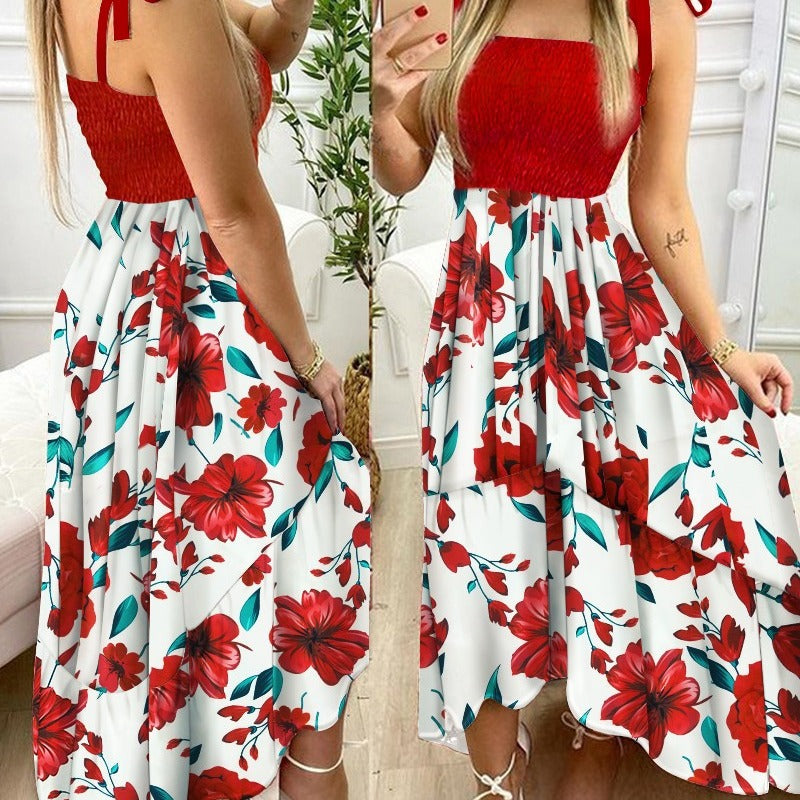 Robe Maxi Fleur Femme avec bretelles réglables Chic und Stil