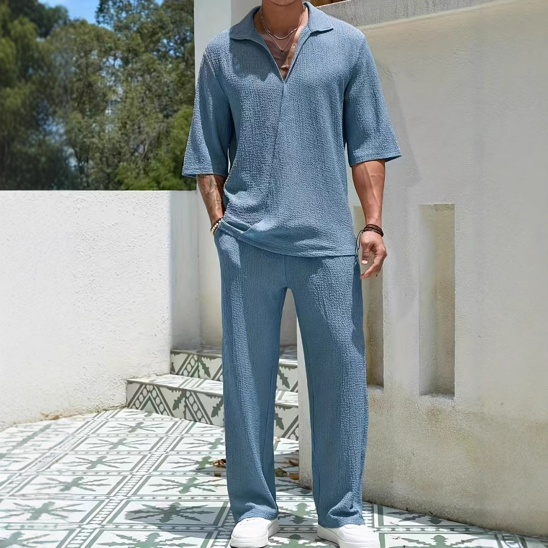 Hommes Ensemble de Lounge Détendu Texturé Chic und Stil