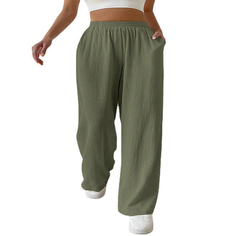Pantalon ample de loisirs pour femmes avec taille élastique et poches latérales pratiques Chic und Stil