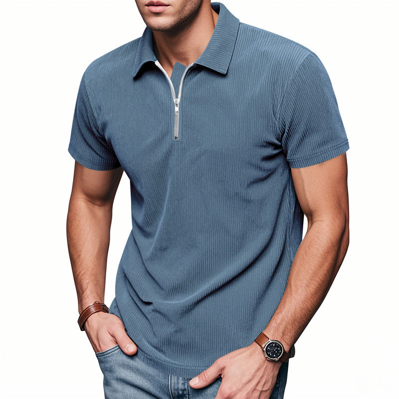 Polo sportif pour hommes à manches courtes avec fermeture éclair Chic und Stil