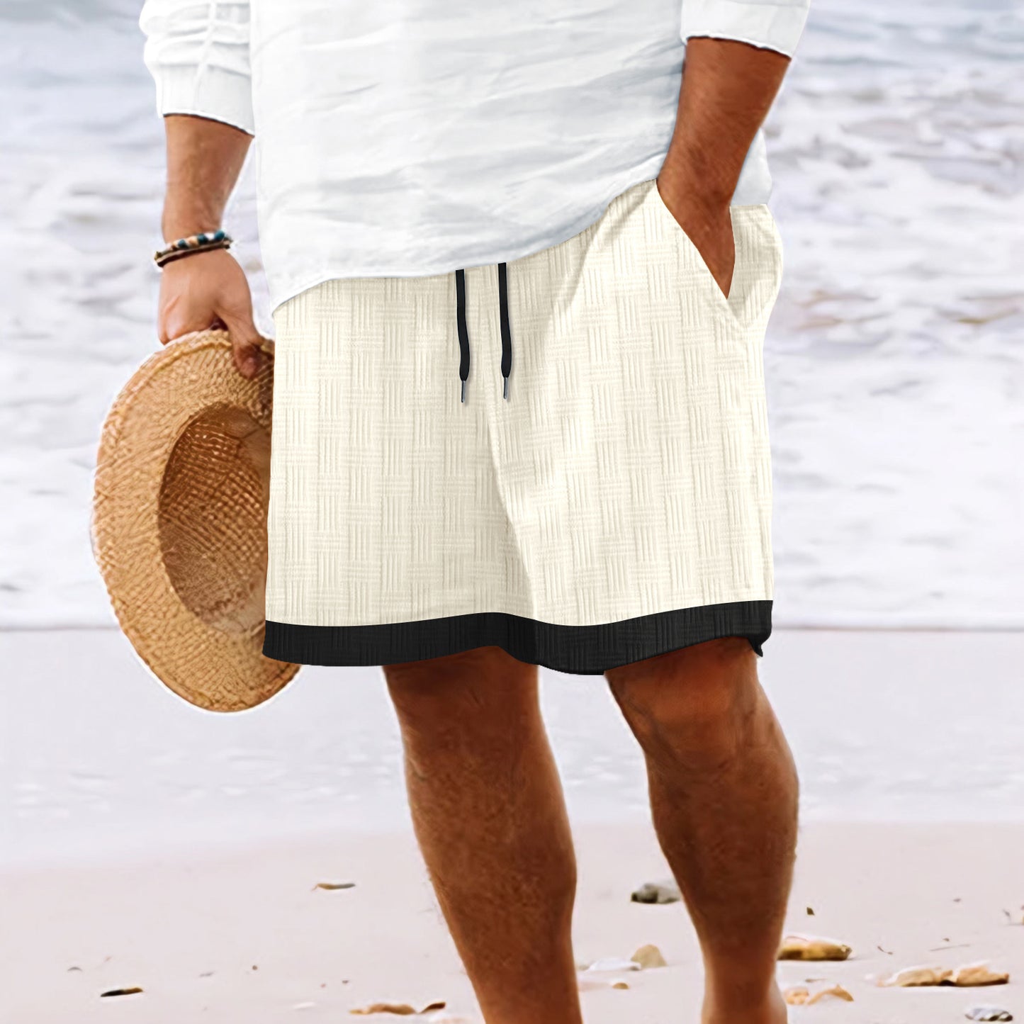 Shorts de plage pour hommes structurés Chic und Stil