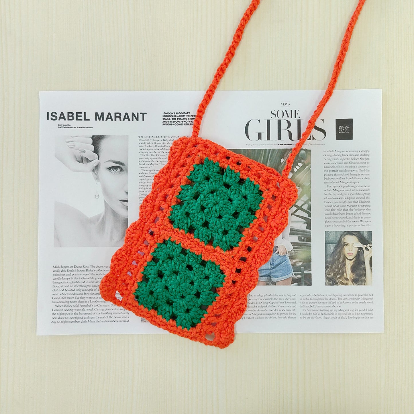 Ladies colorful crochet crossbody bag Chic and Style