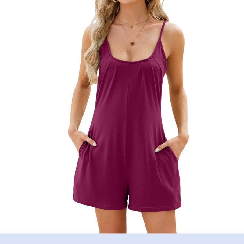 Salopette pour femmes avec des bretelles spaghetti et des poches pratiques Chic und Stil