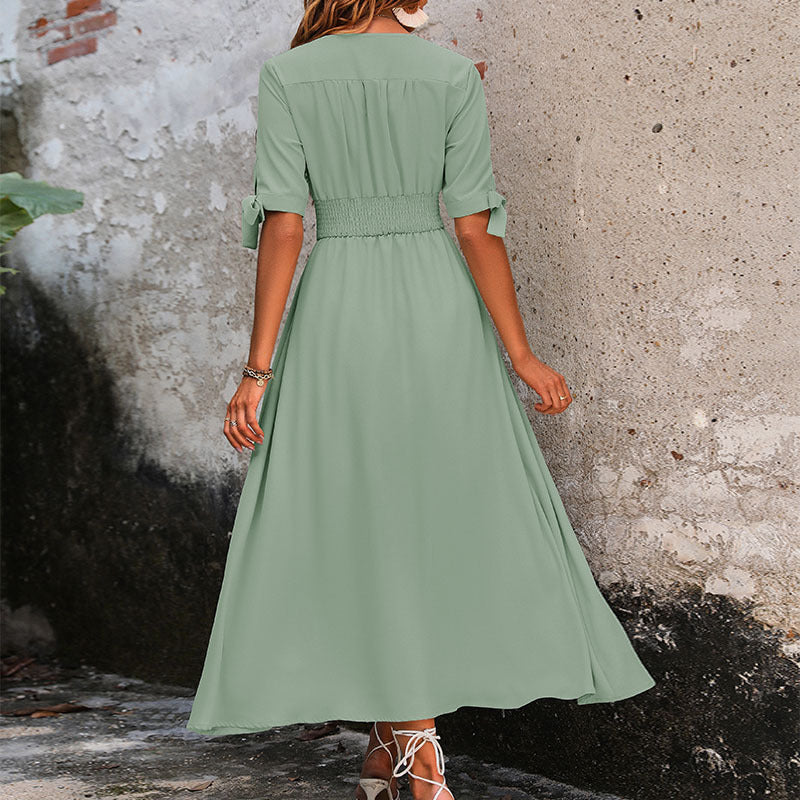 Robe maxi à boutons pour femme avec taille ajustable Chic und Stil