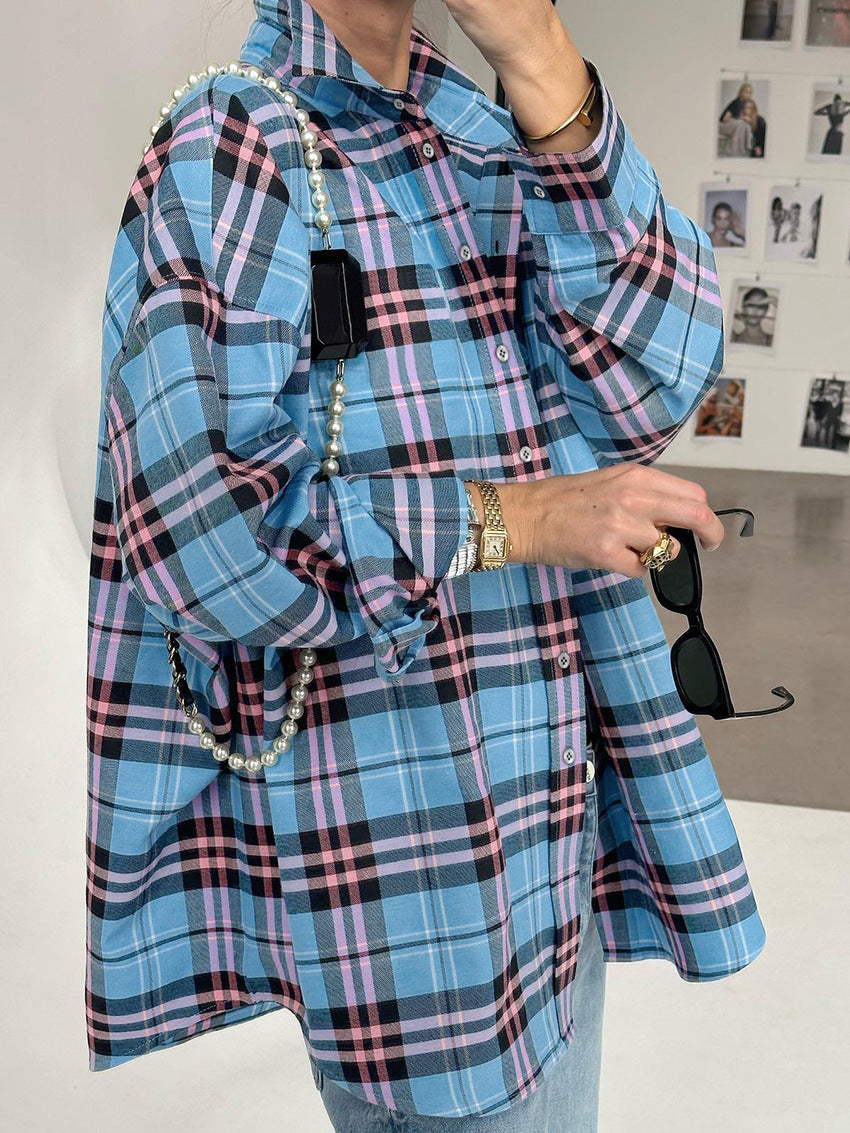 Chemise à carreaux surdimensionnée dames Chic und Stil