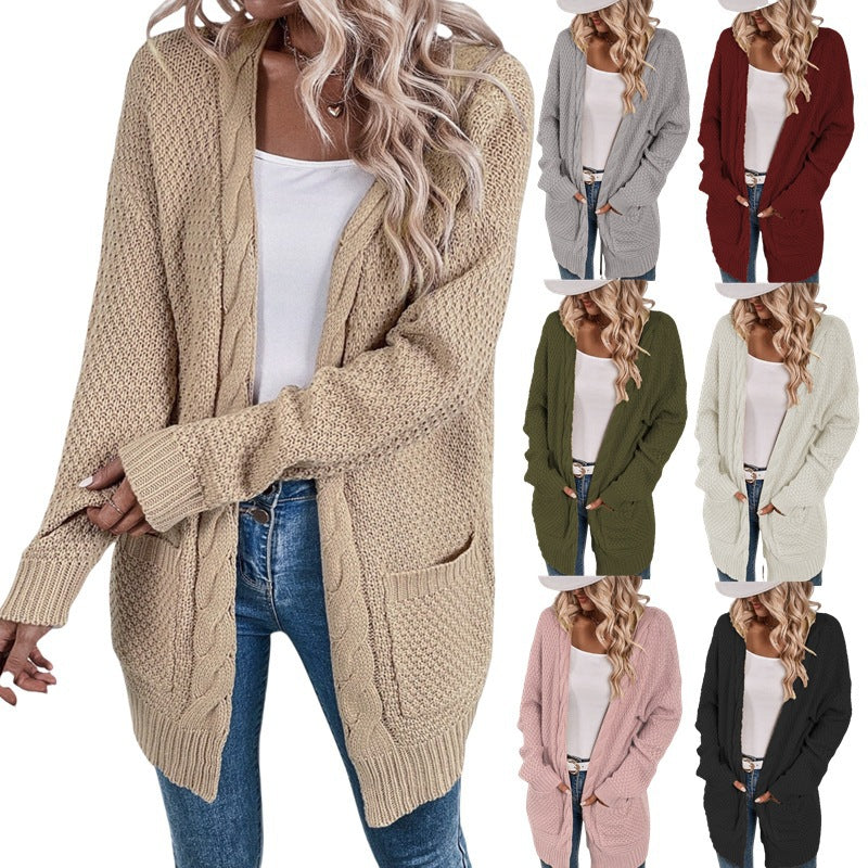 Cardigan décontracté pour femmes avec poches profondes et design froissé Chic und Stil