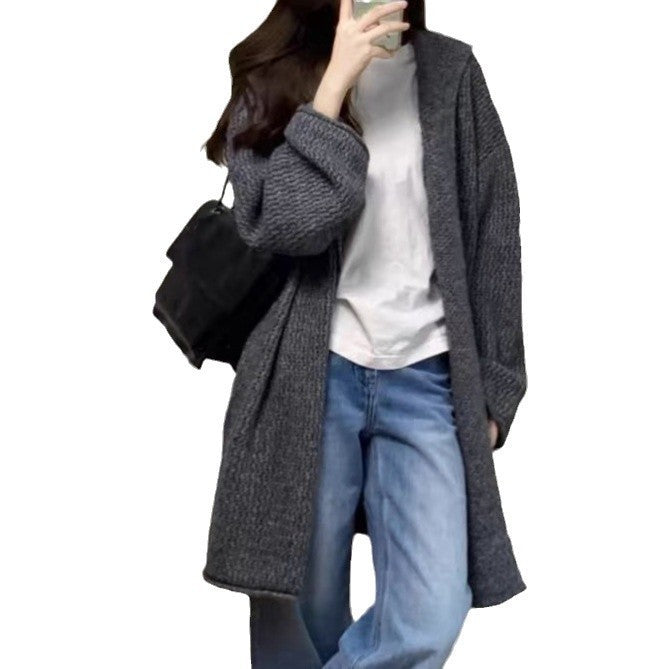 Dames Gros Tricot Cardigan à coupe ouverte et design décontracté Chic und Stil