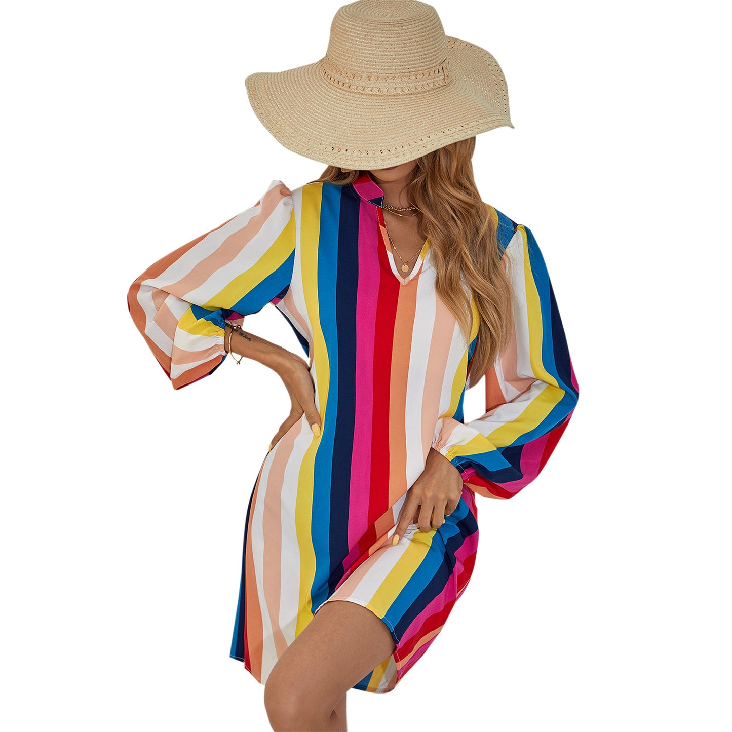 Robe portefeuille élégante pour femmes avec des pois scintillants et des manches longues Chic und Stil