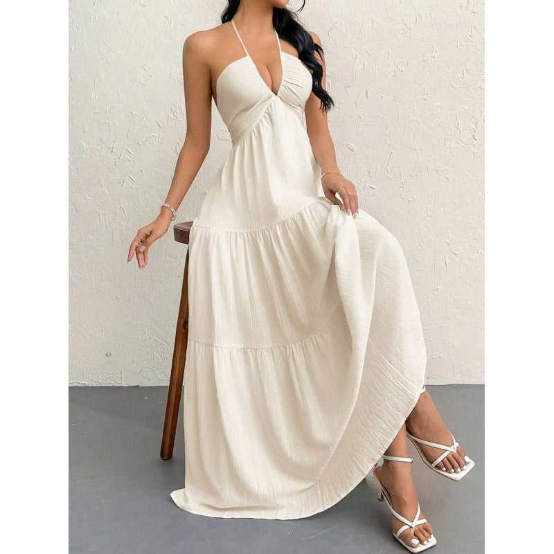 Robe maxi à dos nu en couches Chic und Stil pour femmes