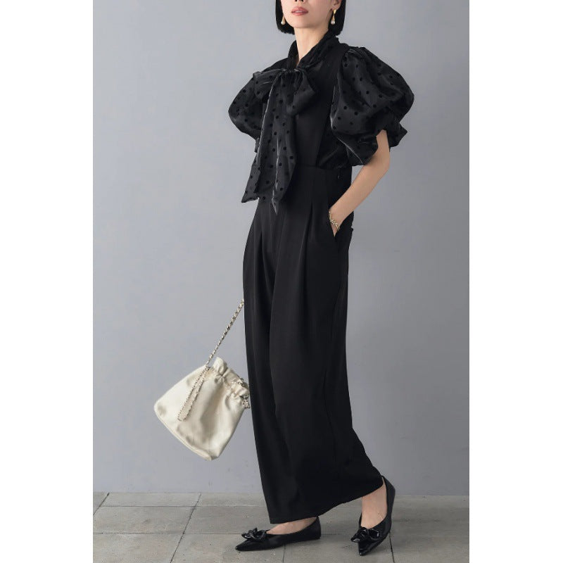 Blouse élégante pour femmes avec des pois et des manches bouffantes Chic und Stil