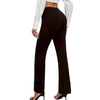 Elegant stretch long pants for women with wide legs Chic and Style
